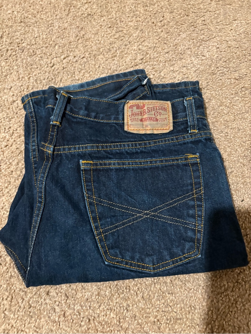 Stetson Men’s Dark Indigo Straight Jeans